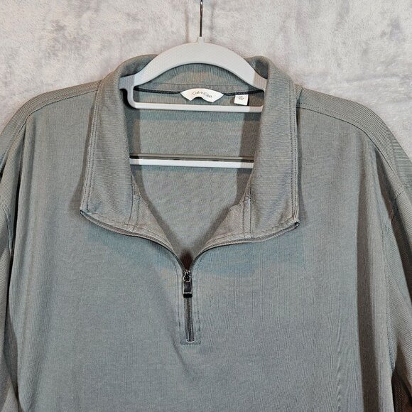Calvin Klein 1/4 Zip Pullover Mens XXL hipster career Dad preppy Long sleeves - Picture 9 of 10